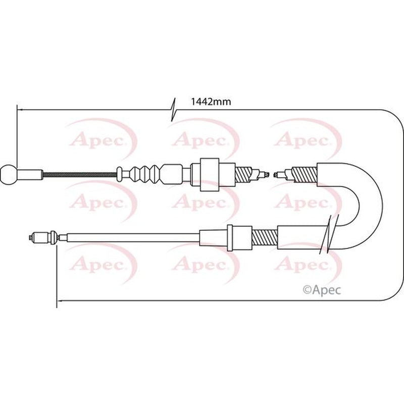 Apec Handbrake Cable Left Rear fits Citroën C2 2003-2012 1.1 1.4