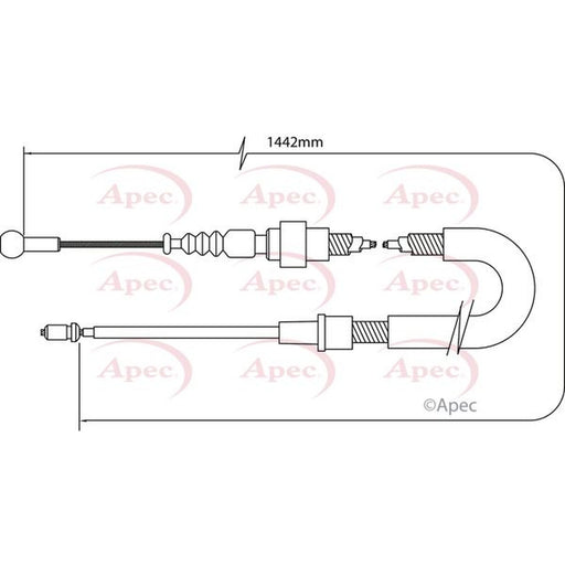 Apec Handbrake Cable Left Rear fits Citroën C2 2003-2012 1.1 1.4