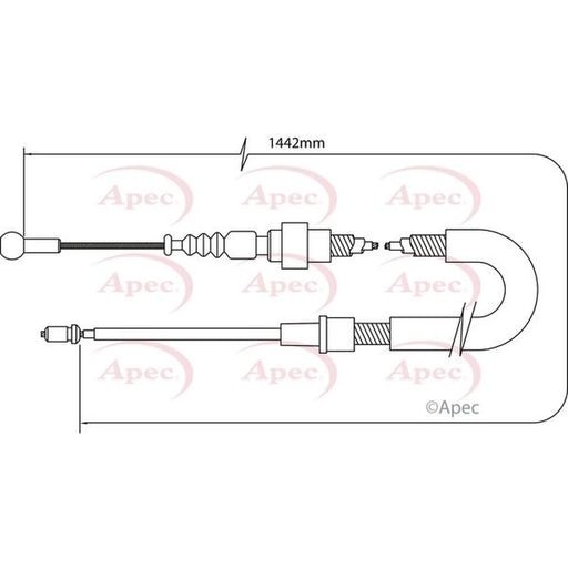 Apec Handbrake Cable Right Rear CAB1040