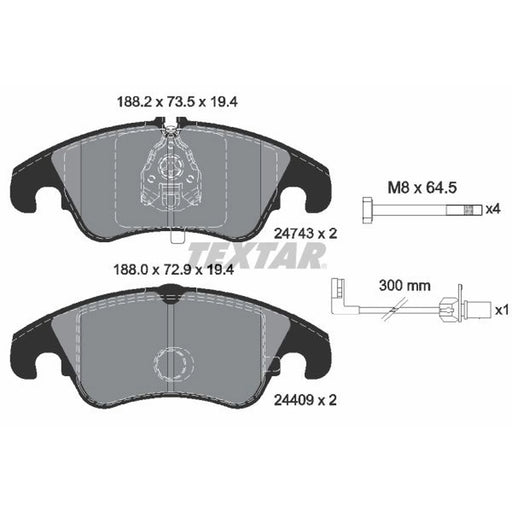 Textar Front Brake Pad Set 2474301