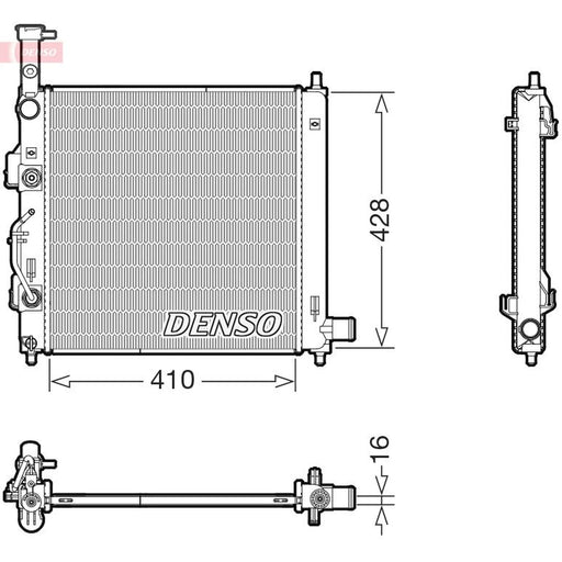 Denso Engine Radiator fits Kia Picanto III 2017 on 1.0 1.2
