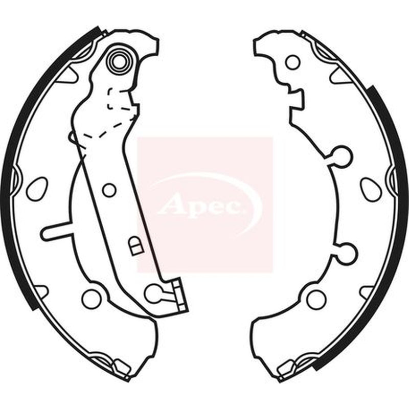 Apec Brake Shoe Set Axle Kit fits Ford Fiesta 1995-2002 1.0 1.25 1.3 1.4 1.6 1.8