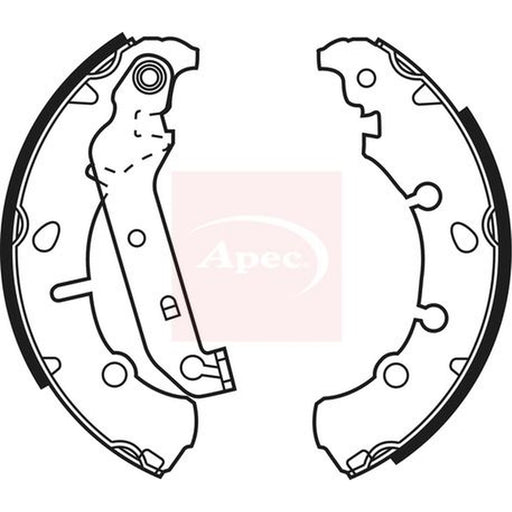 Apec Brake Shoe Set Axle Kit fits Ford Fiesta 1995-2002 1.0 1.25 1.3 1.4 1.6 1.8
