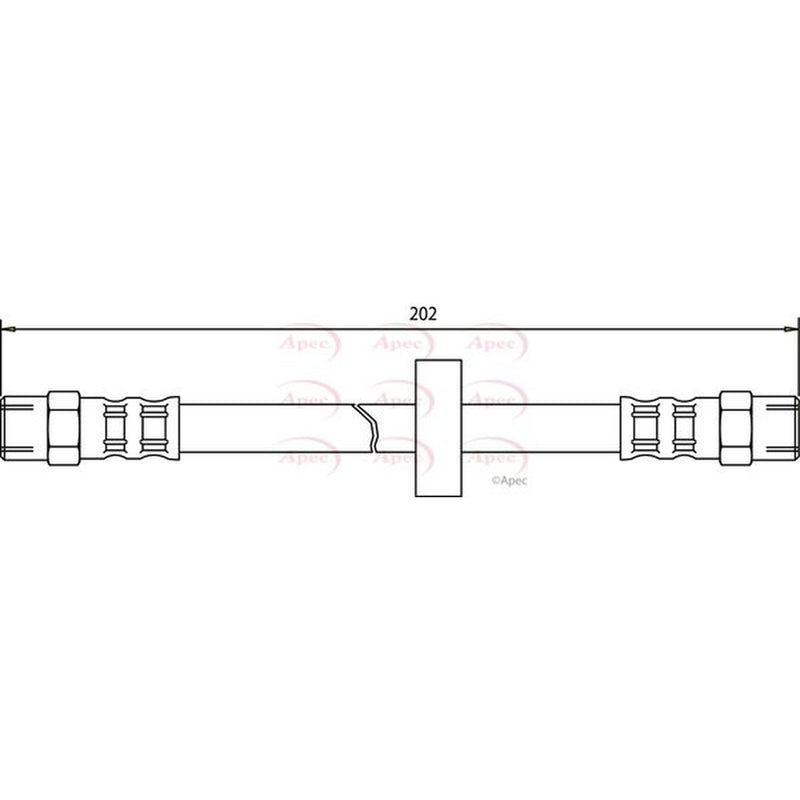Apec Brake Hydraulic Hose Line Rear fits Audi 100 C2 1977-1982 2.1