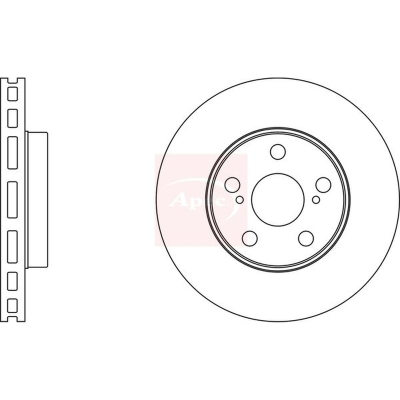 Apec 2 x Vented Brake Discs fits Subaru Forester 2018 on 2.0 2.5