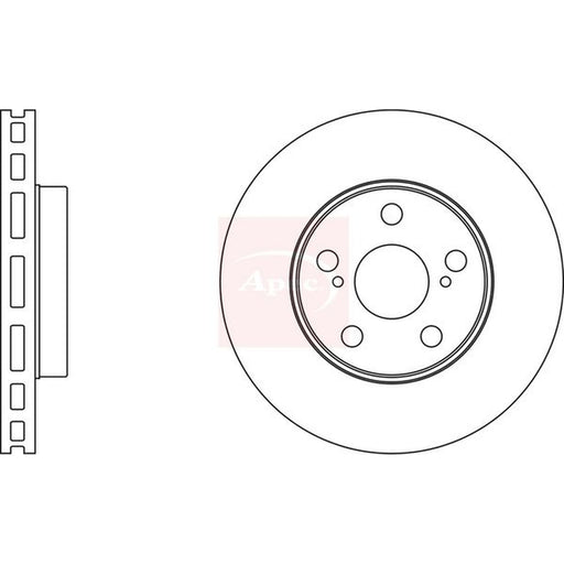 Apec 2 x Vented Brake Discs fits Subaru Impreza 2016-2017 1.6 2.0