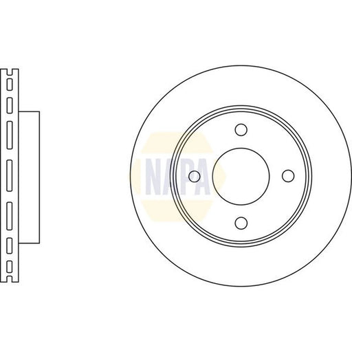 NAPA 2 x Vented Brake Discs fits Nissan Cube 2003-2008 1.4 1.5