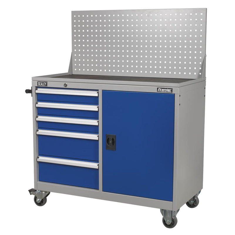 Sealey Industrial Mobile Workstation 5 Drawer & 1 Shelf Locker API1103A Sealey - Dynamic Drive