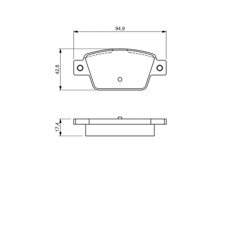 Bosch Front & Rear Pads fits Fiat Bravo II 2007-2014 1.4