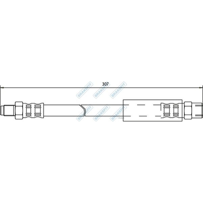 Apec Brake Hydraulic Hose Line Rear fits Audi 80 B4 1992-1995 2.6