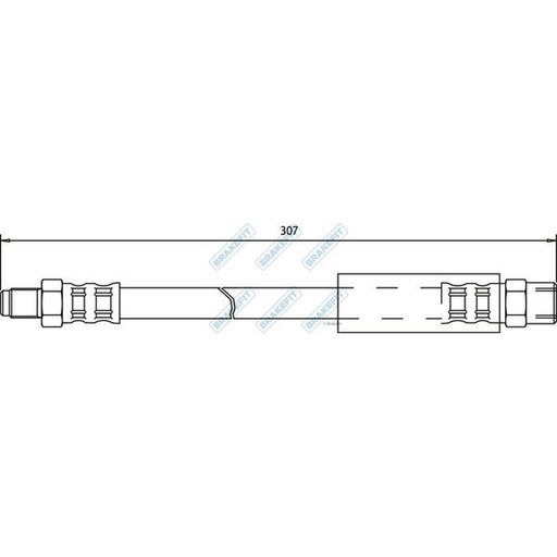Apec Brake Hydraulic Hose Line Rear fits Audi 80 B4 1992-1995 2.6