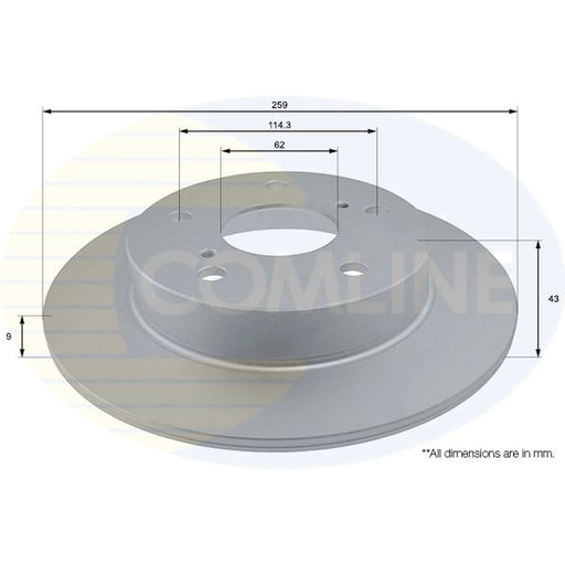 Comline 2 x Solid Brake Discs fits Suzuki Swift III 2012-2017 1.6
