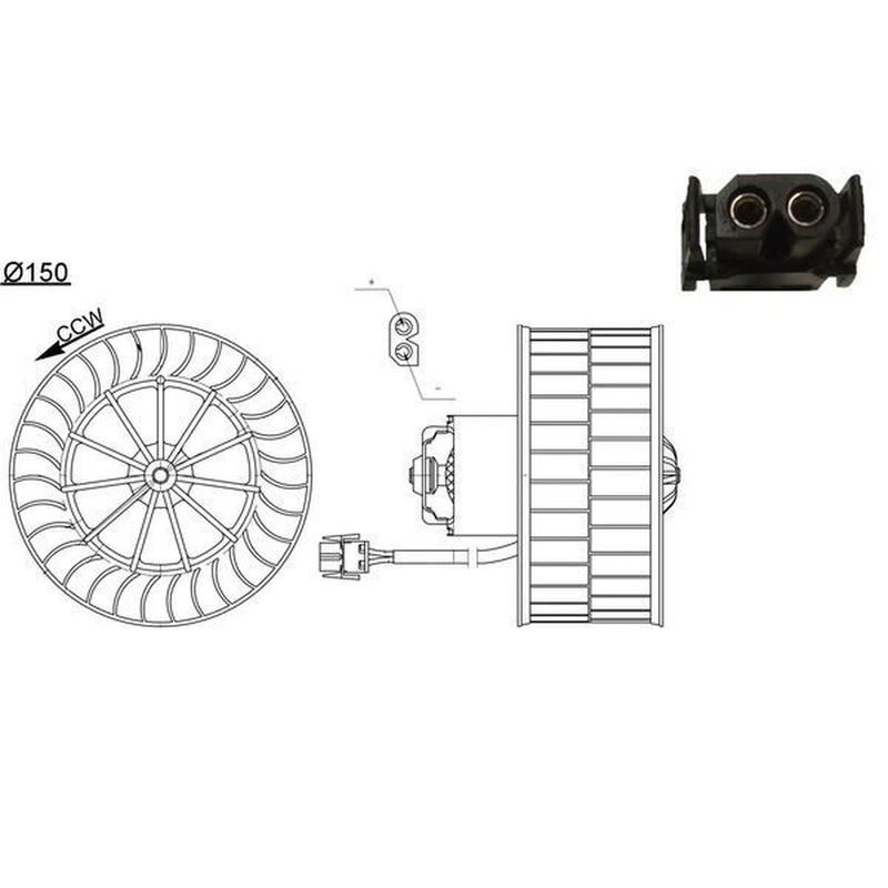 Mahle Heater Blower Fan fits BMW 3 1990-1999 3.0 3.2