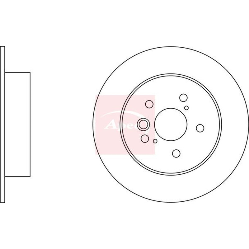 Apec 2 x Solid Brake Discs fits Toyota Rav 4 1997-2005 1.8 2.0