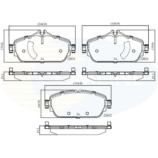 Comline 4 x Front Brake Pad Set fits Mercedes-Benz C-Class 2013-2023