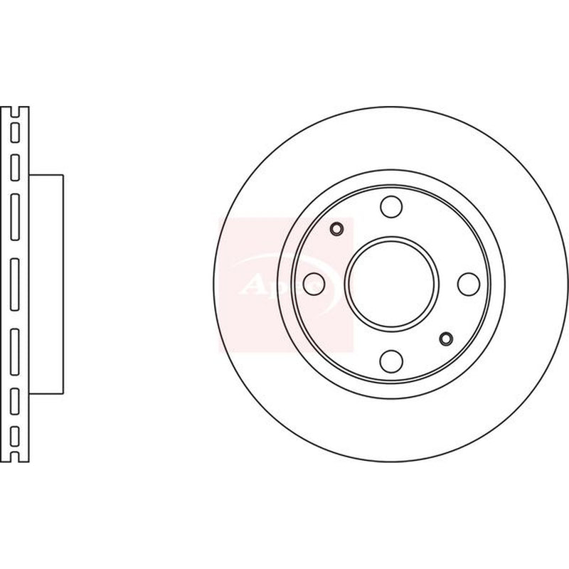 Apec 2 x Vented Brake Discs fits Daihatsu Extol 2004-2006 1.3