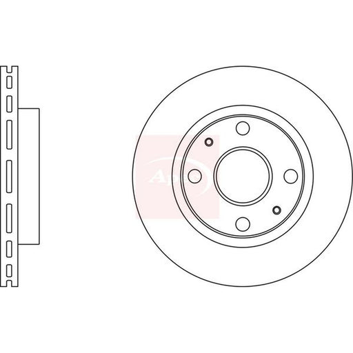 Apec 2 x Vented Brake Discs fits Daihatsu Extol 2004-2006 1.3
