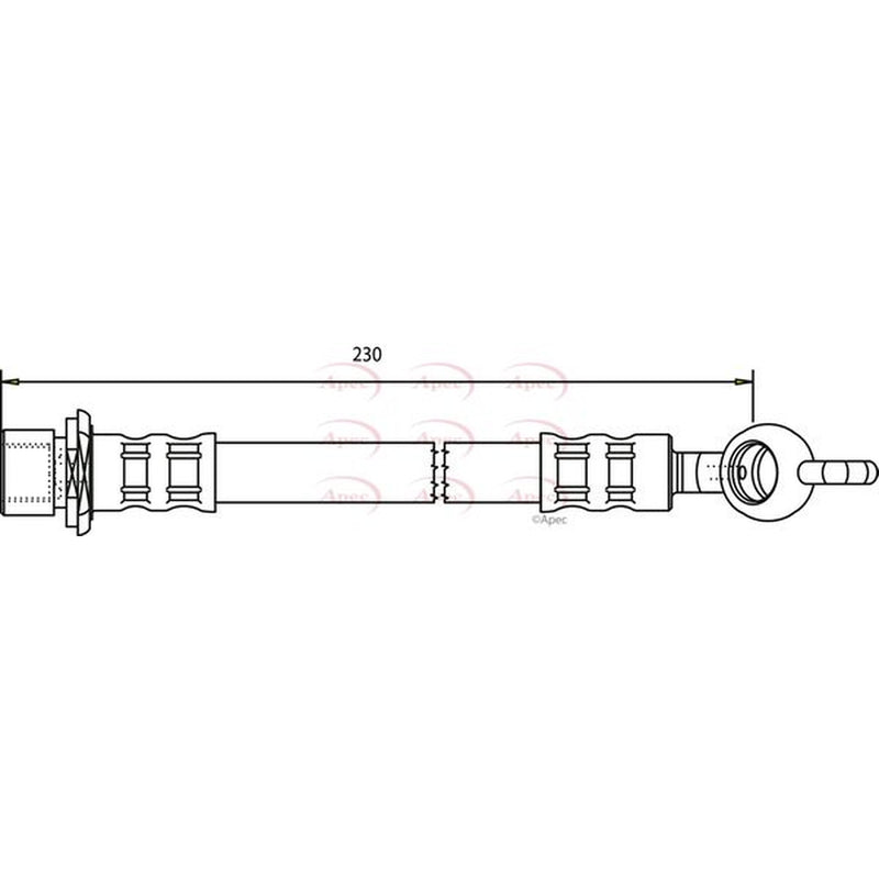 Apec Brake Hydraulic Hose Line Rear fits Toyota Corolla 2001-2008 1.4 1.6 2.0