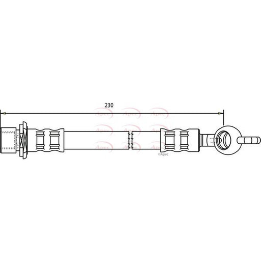 Apec Brake Hydraulic Hose Line Rear fits Toyota Corolla 2001-2008 1.4 1.6 2.0