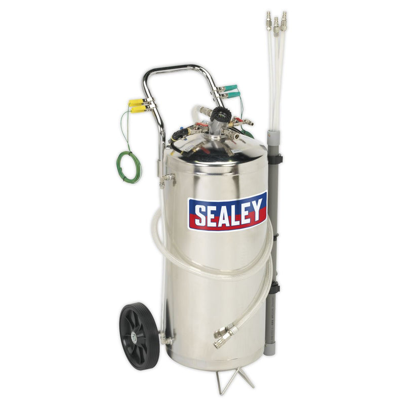 Sealey Air Operated Fuel Drainer 40L Stainless Steel TP200S Sealey - Dynamic Drive