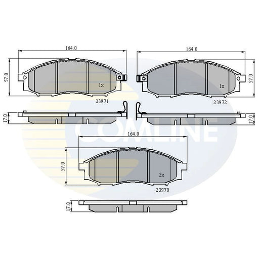 Comline 4 x Front Brake Pad Set fits Nissan Navara 1998-2001 2.5