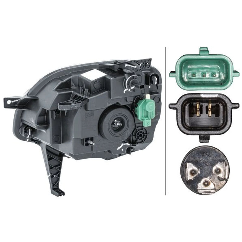Hella Headlight Headlamp H4 Right fits Renault Twingo III 2014-2019 0.9 1.0