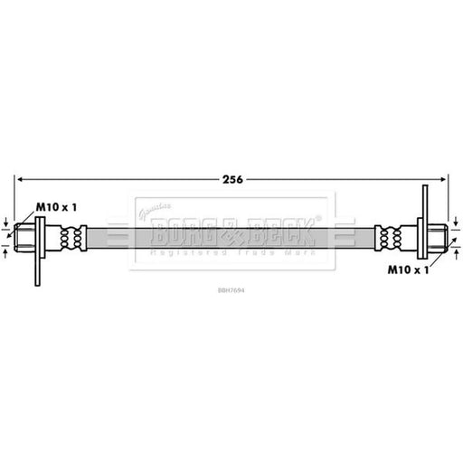 Borg & Beck Brake Hydraulic Hose Line inner BBH7694
