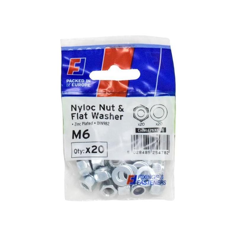 Forgefix Nyloc Nut & Washer M6 ForgePack 20 ForgeFix - Dynamic Drive