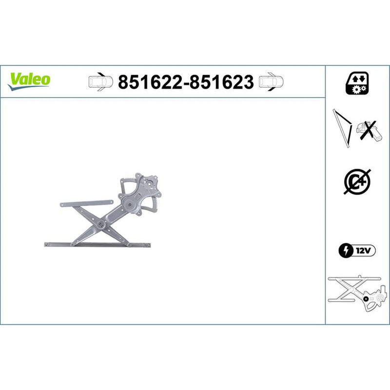 Valeo Electric Window Regulator Lifter Right Front 851623