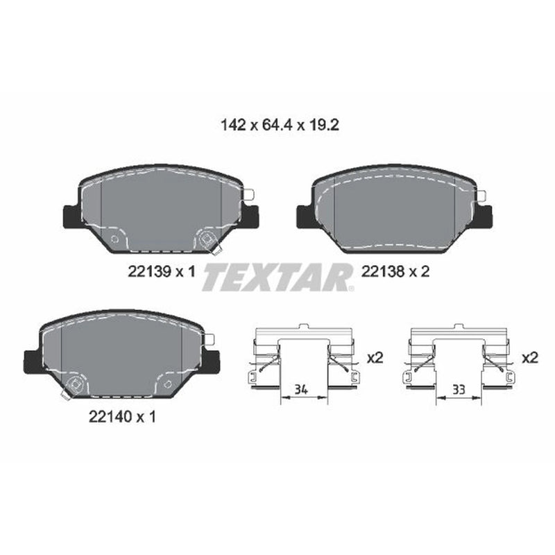 Textar Front Brake Pad Set 2213901