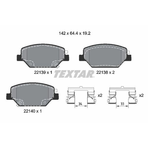 Textar Front Brake Pad Set 2213901