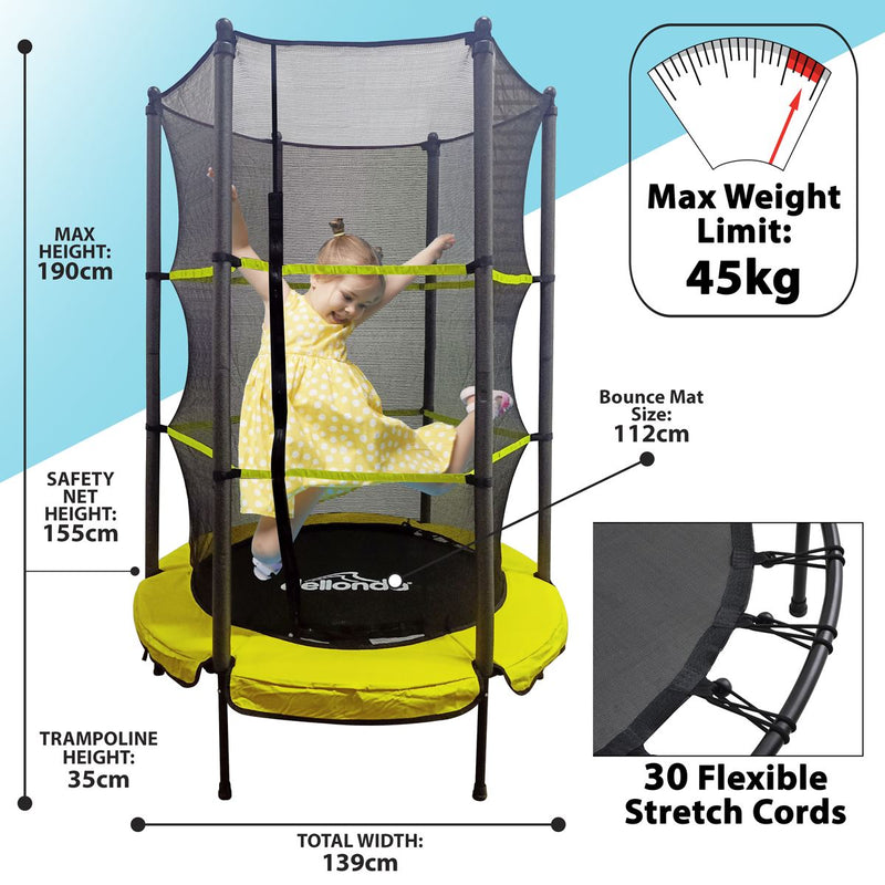 Dellonda 55" Mini Trampoline with Safety Enclosure Net Dellonda  - Dynamic Drive