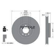 Textar 2 x Vented Front Brake Discs 92307605-x2