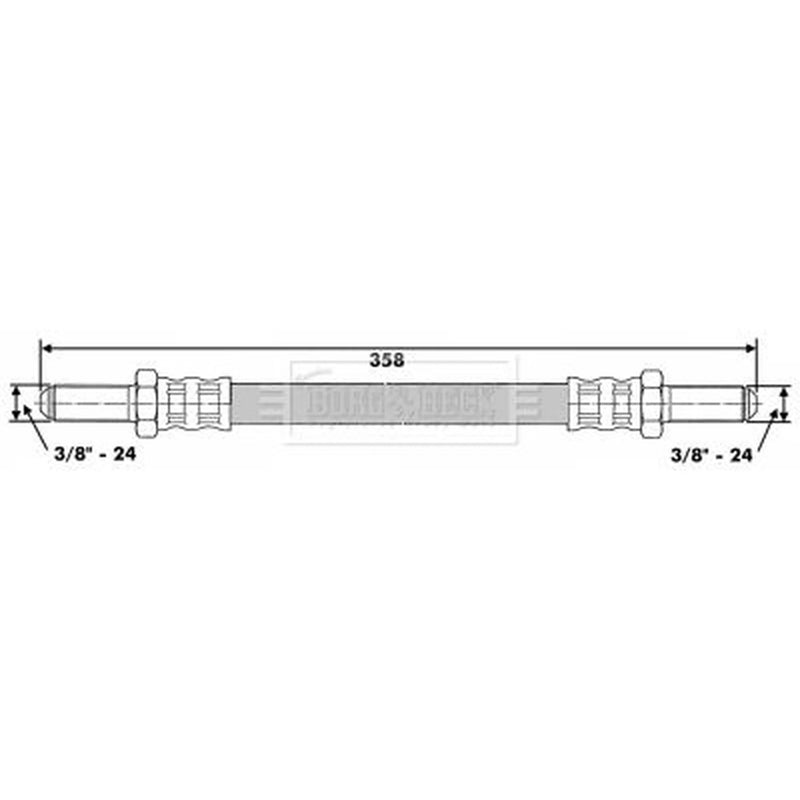 Borg & Beck Brake Hydraulic Hose Line Rear Right BBH6245
