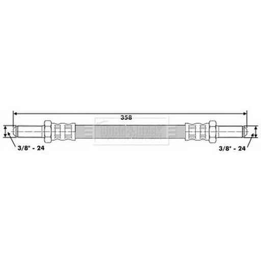Borg & Beck Brake Hydraulic Hose Line Rear Right BBH6245