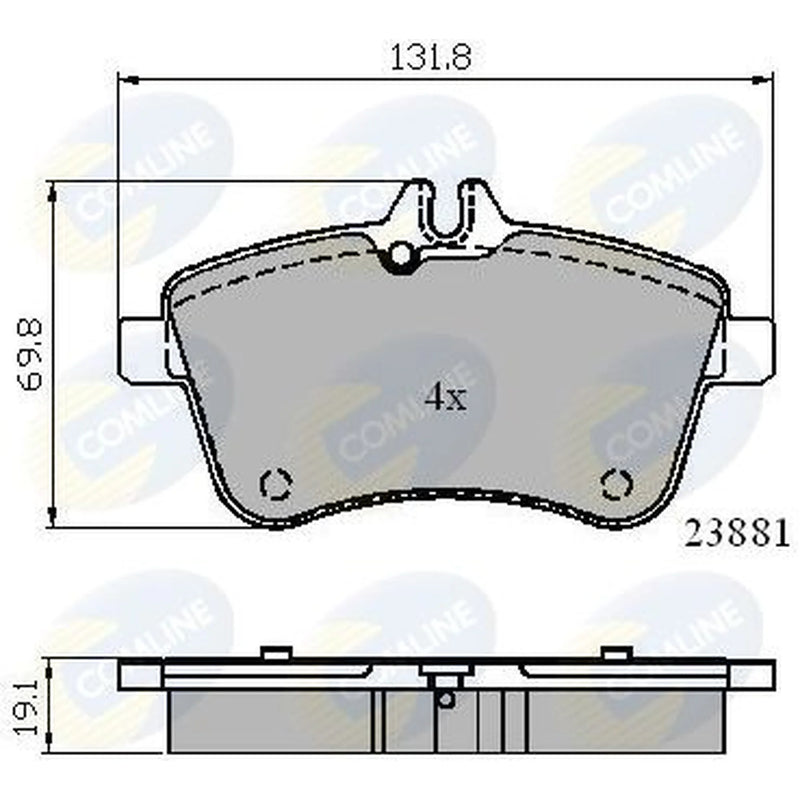 Comline 4 x Front Brake Pad Set fits Mercedes-Benz A-Class 2004-2012
