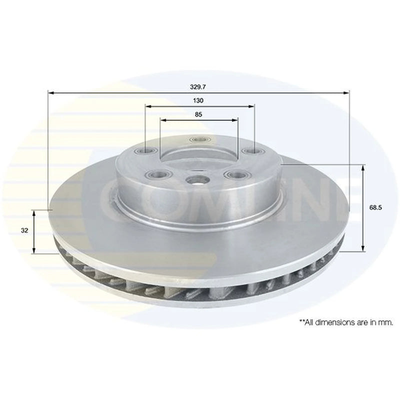 Comline Front Brake Discs & Pads fits VW Touareg 2002-2018 3.0 3.6 4.2 6.0