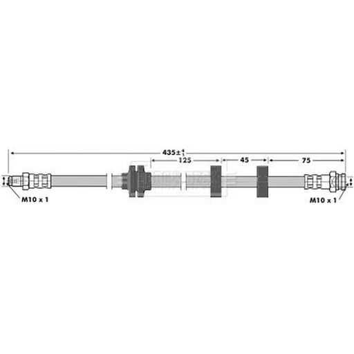 Borg & Beck Brake Hydraulic Hose Line Front Right BBH6955