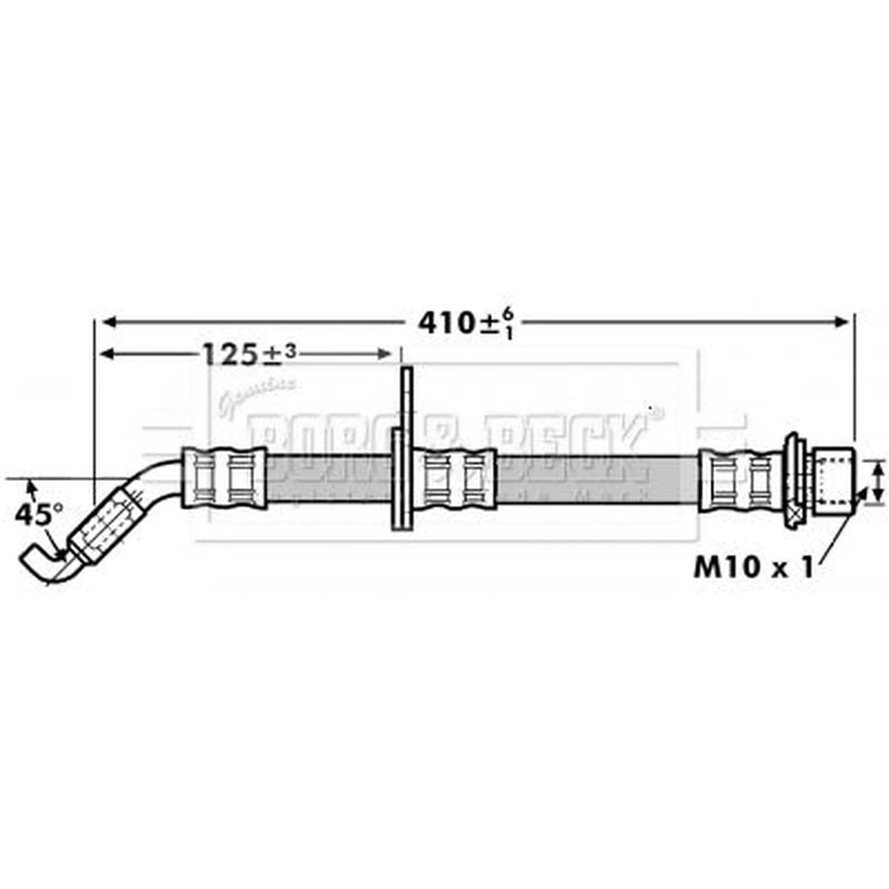 Borg & Beck Brake Hydraulic Hose Line Rear Left BBH7257