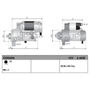Denso Starter Motor 12V 2.4kW 15 Teeth fits Audi A3 2000-2003 1.9