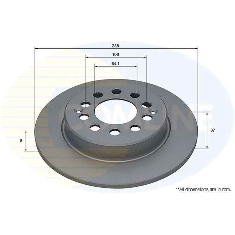 Comline 2 x Solid Brake Discs fits MG Zs SUV 2017 on 1.0 1.5