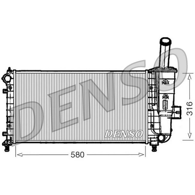 Denso Engine Radiator fits Fiat Punto 1999-2012 1.2 188.030 188.233