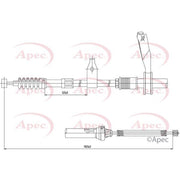 Apec Handbrake Cable Right Rear fits Toyota Avensis 2003-2008