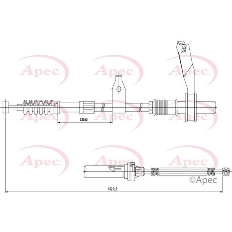Apec Handbrake Cable Right Rear fits Toyota Avensis 2003-2008