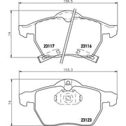 Mintex Front & Rear Pads fits Saab 9-3 1998-2003 2.0 2.2 2.3