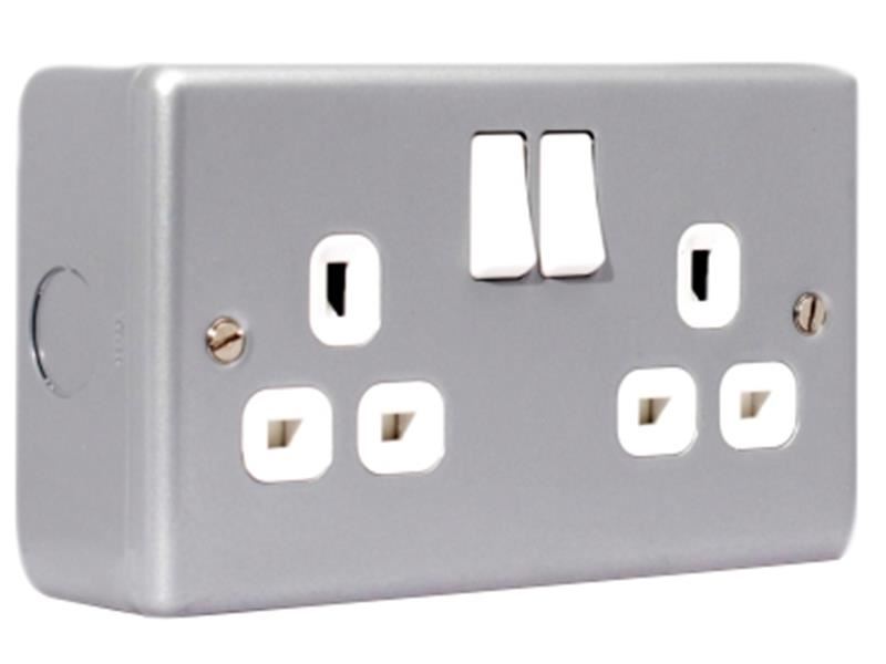 Masterplug Metal Clad Switched Socket 2-Gang 13A Masterplug - Dynamic Drive