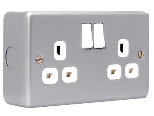 Masterplug Metal Clad Switched Socket 2-Gang 13A Masterplug - Dynamic Drive