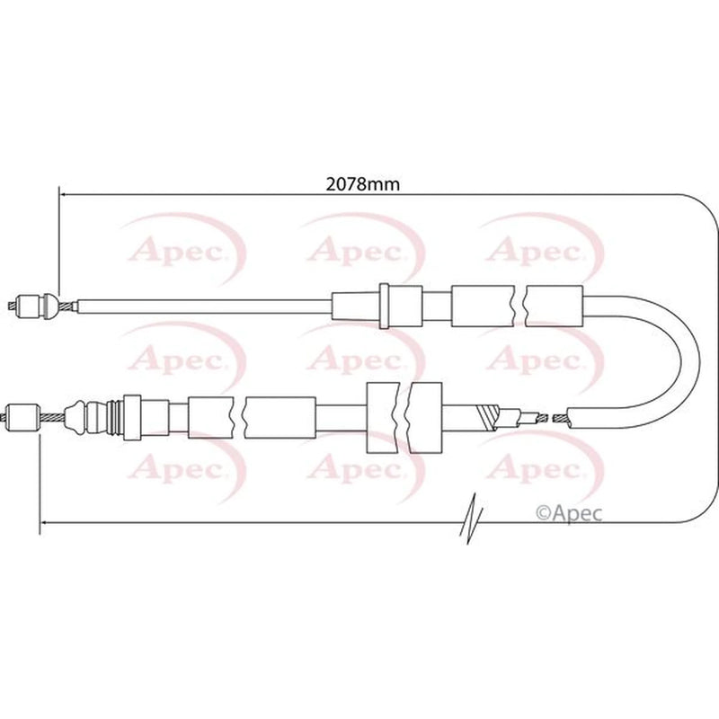 Apec Handbrake Cable Right Rear CAB1380