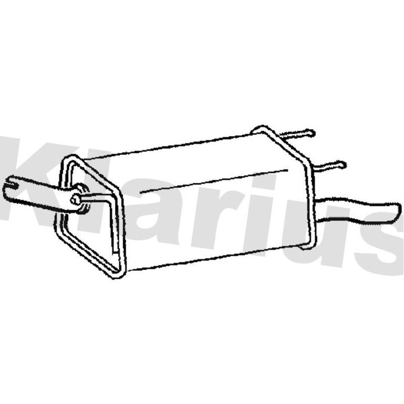 Klarius Box With Tail Pipe Rear fits Opel Corsa C 2000-2009 1.3 1.7