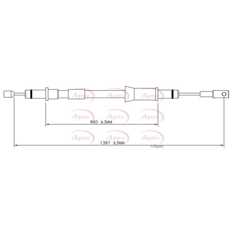 Apec Handbrake Cable Left Rear fits Porsche Boxster 2004-2009 2.7 3.2 3.4